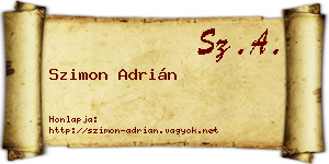 Szimon Adrián névjegykártya